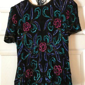 Papell Boutique Evening Beaded Top